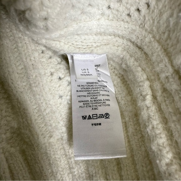 Anthropologie Cream Chunky V Neck Cardigan Sweater Size Small - Picture 5 of 9